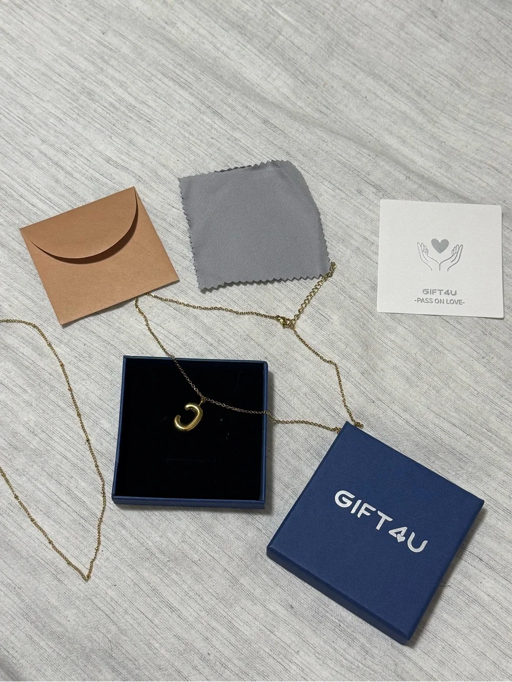Gold 'C' Pendant Necklace - Gift4U